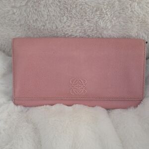 Loewe Pink and Brown Leather Wallet